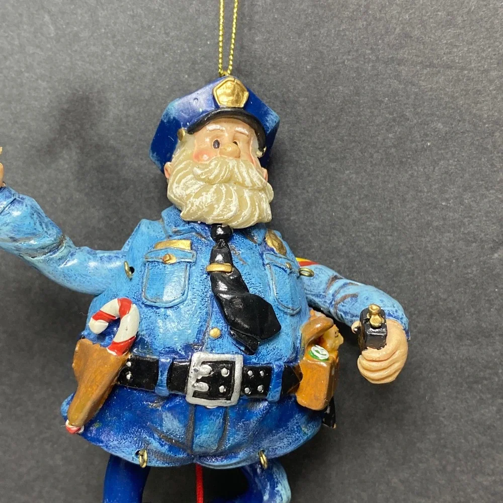 Police Officer Cop Christmas Ornament Police Car Hanging Figurine